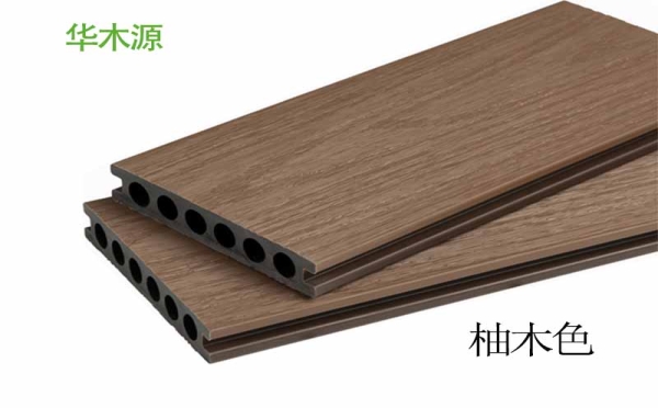 華木源共擠塑木板140-23mm圓孔柚木色